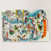 ヴィンテージカラフルミシガンマップジグソーパズル ジグソーパズル (横)