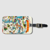 ヴィンテージカラフルミシガン地図はがき ラゲッジタグ (正面横)