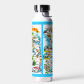 ヴィンテージカラフルミシガン地図ウォーターボトル ウォーターボトル (左面)