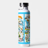 ヴィンテージカラフルミシガン地図ウォーターボトル ウォーターボトル (右面)