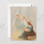 ヴィンテージカラフルメアリーとベビーイエスカード ポストカード (正面/裏面)