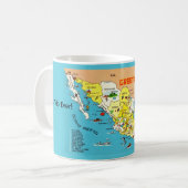ヴィンテージカラフルメキシコの地図 コーヒーマグカップ (正面左)
