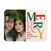 ヴィンテージカラフルメリーのクリスマス発表 マグネット (横)