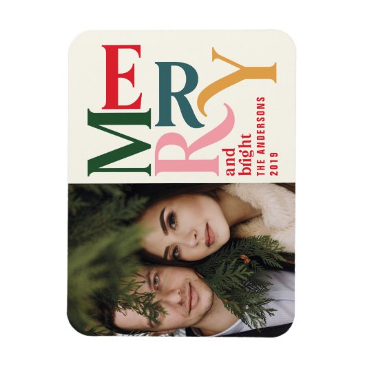 ヴィンテージカラフルメリーのクリスマス発表 マグネット (縦)