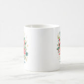 ヴィンテージカラフルメリークリスマスシンプルエレガント コーヒーマグカップ (中央)