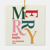 ヴィンテージカラフルメリークリスマスメリー セラミックオーナメント (裏面)