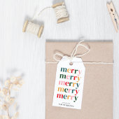 ヴィンテージカラフルメリークリスマスモダンミニマル ギフトタグ