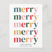 ヴィンテージカラフルメリークリスマスモダンミニマル シーズンポストカード (正面)