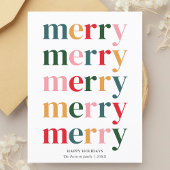 ヴィンテージカラフルメリークリスマスモダンミニマル シーズンポストカード