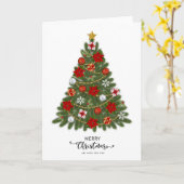 ヴィンテージカラフルメ素朴リークリスマスホリデー カード (黄色い花)