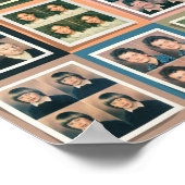 ヴィンテージカラフルヨーロッパ色ポートレートグリッド ポスター (角)