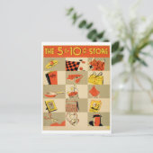 ヴィンテージカラフルリテール5とDime Store WPA ポストカード (スタンド正面)