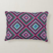 ヴィンテージカラフルレトロキルトパターンボホシック アクセントクッション (裏面)