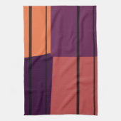 ヴィンテージカラフルレトロストライプアートパターン#2 キッチンタオル (縦)