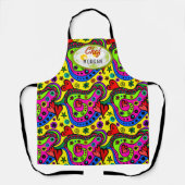 ヴィンテージカラフルレトロヒッピー美学 エプロン (正面)