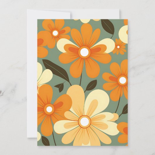 ヴィンテージカラフルレトロ結婚フローラ セーブザデート (裏面)