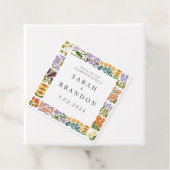 ヴィンテージカラフルレトロ結婚フローラ フェイバータグ (インサイチュ)