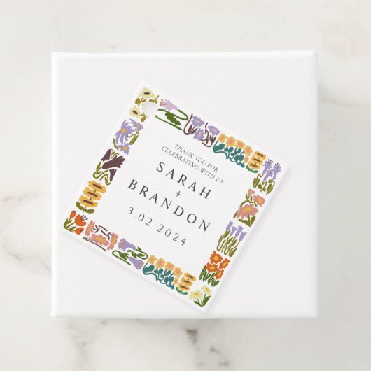 ヴィンテージカラフルレトロ結婚フローラ フェイバータグ (インサイチュ)