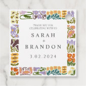 ヴィンテージカラフルレトロ結婚フローラ フェイバータグ (裏面)