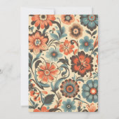 ヴィンテージカラフルレトロ結婚フローラ 招待状 (裏面)