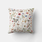 ヴィンテージカラフルワイルドフラワーズバタフライボタニカル クッション (裏面)