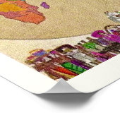 ヴィンテージカラフル世界地図 ポスター (角)