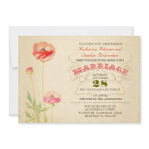 ヴィンテージカラフル入力結婚式招待状