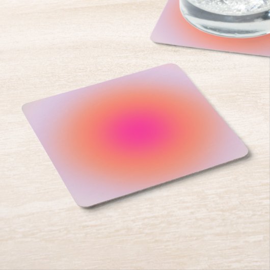 ヴィンテージカラフル勾配 スクエアペーパーコースター (アングル)