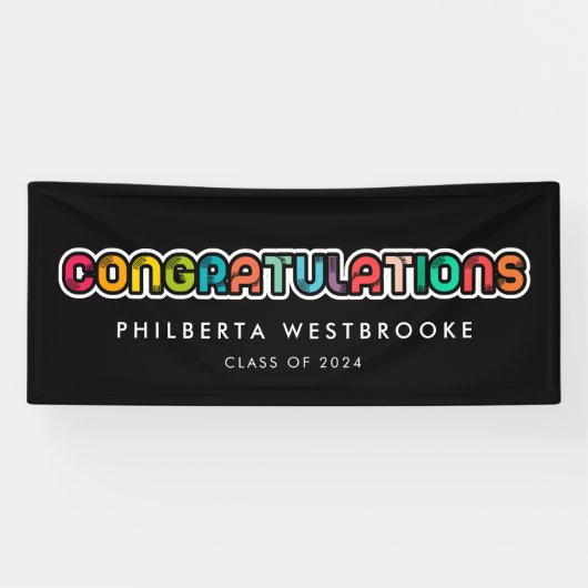 ヴィンテージカラフル卒業式 横断幕 (横)