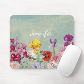 ヴィンテージカラフル咲く美しい野花 マウスパッド (マウス)