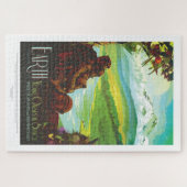 ヴィンテージカラフル地球は宇宙旅行のオアシス ジグソーパズル (横)