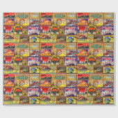 ヴィンテージカラフル子の包装紙 ラッピングペーパー (フラット)