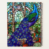 ヴィンテージカラフル孔雀ステンドグラス プランナー手帳 (裏面)