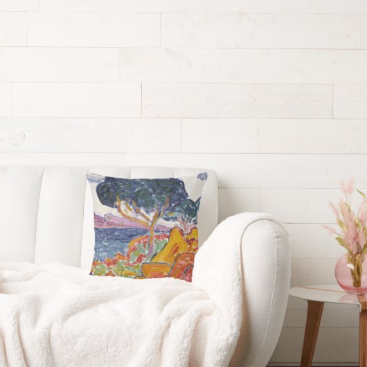 ヴィンテージカラフル山水引用文 クッション (ソファ)