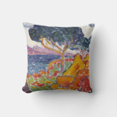 ヴィンテージカラフル山水引用文 クッション (正面)