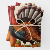 ヴィンテージカラフル感謝祭の収穫とトルコ ラッピングペーパーシート (インサイチュ)