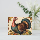 ヴィンテージカラフル感謝祭トルコ シーズンポストカード (スタンド正面)