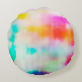 ヴィンテージカラフル抽象芸術イラストレーションの背景。 ラウンドクッション (裏面)