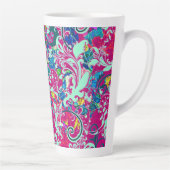 ヴィンテージカラフル抽象芸術フローラ カフェラテマグ (右)