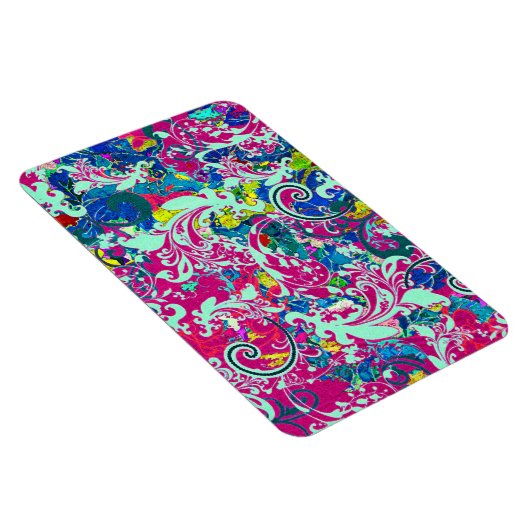 ヴィンテージカラフル抽象芸術フローラ マグネット (右側)