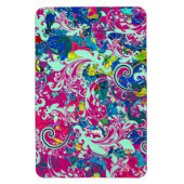 ヴィンテージカラフル抽象芸術フローラ マグネット (縦)