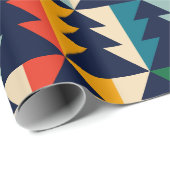 ヴィンテージカラフル抽象芸術森林樹クリスマス ラッピングペーパー (ロールコーナー)