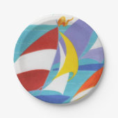 ヴィンテージカラフル抽象芸術船 ペーパープレート (正面)