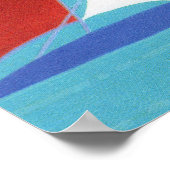 ヴィンテージカラフル抽象芸術船 ポスター (角)