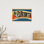 ヴィンテージカラフル挨拶(ロサンゼルス) ポスター (キッチン)