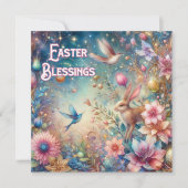 ヴィンテージカラフル春メドーイースター恵み シーズンカード (正面)