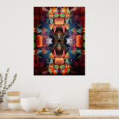 ヴィンテージカラフル曼荼羅 ポスター (キッチン)