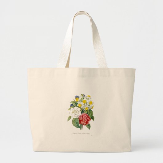 ヴィンテージカラフル植物花by Redoute. ラージトートバッグ (正面)