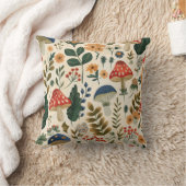 ヴィンテージカラフル植物茸 クッション (ブランケット)