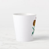 ヴィンテージカラフル水彩チューリップフラワーブーケ カフェラテマグ (正面)